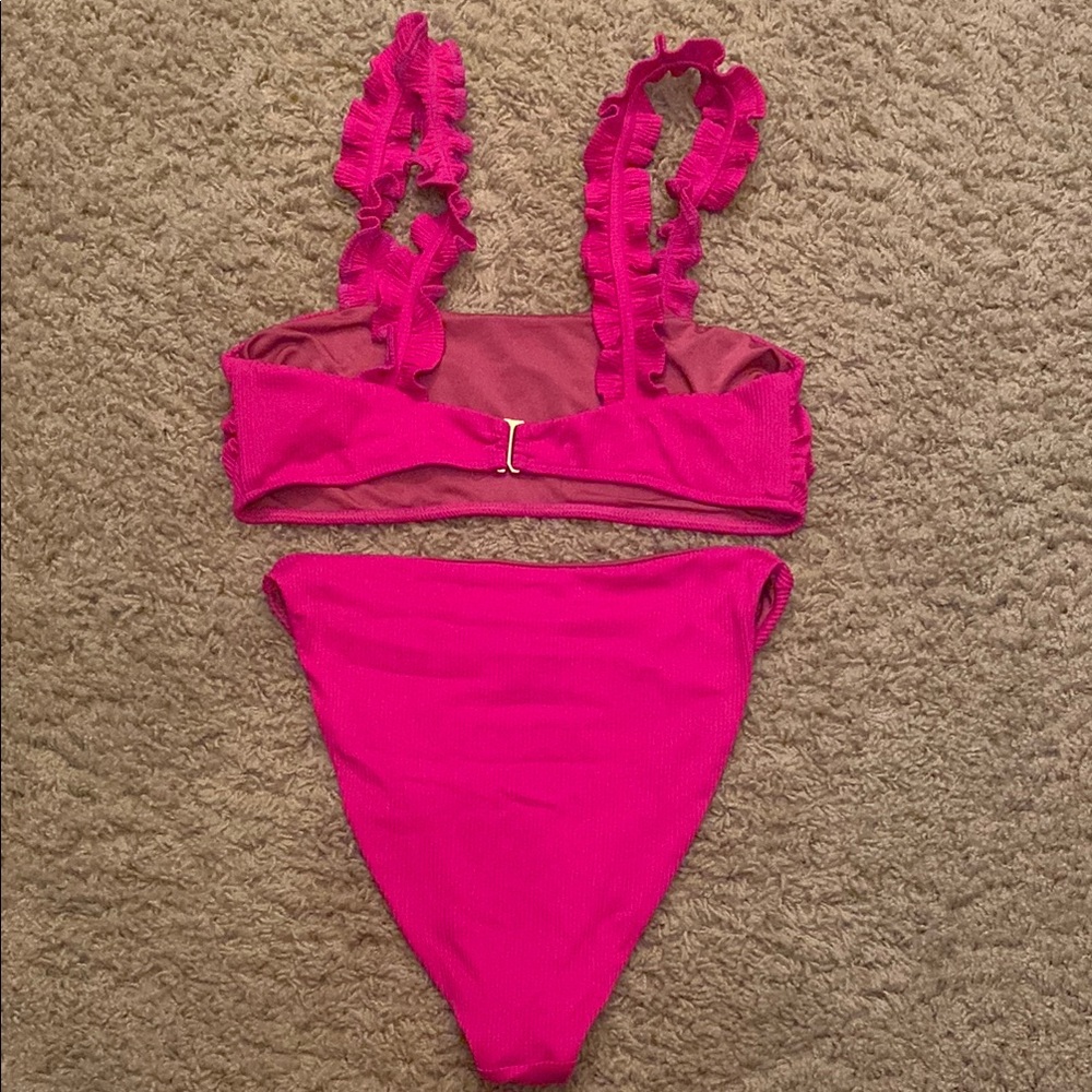 Beach Riot Pink Ruffle Bikini Set - Picture 2 of 4